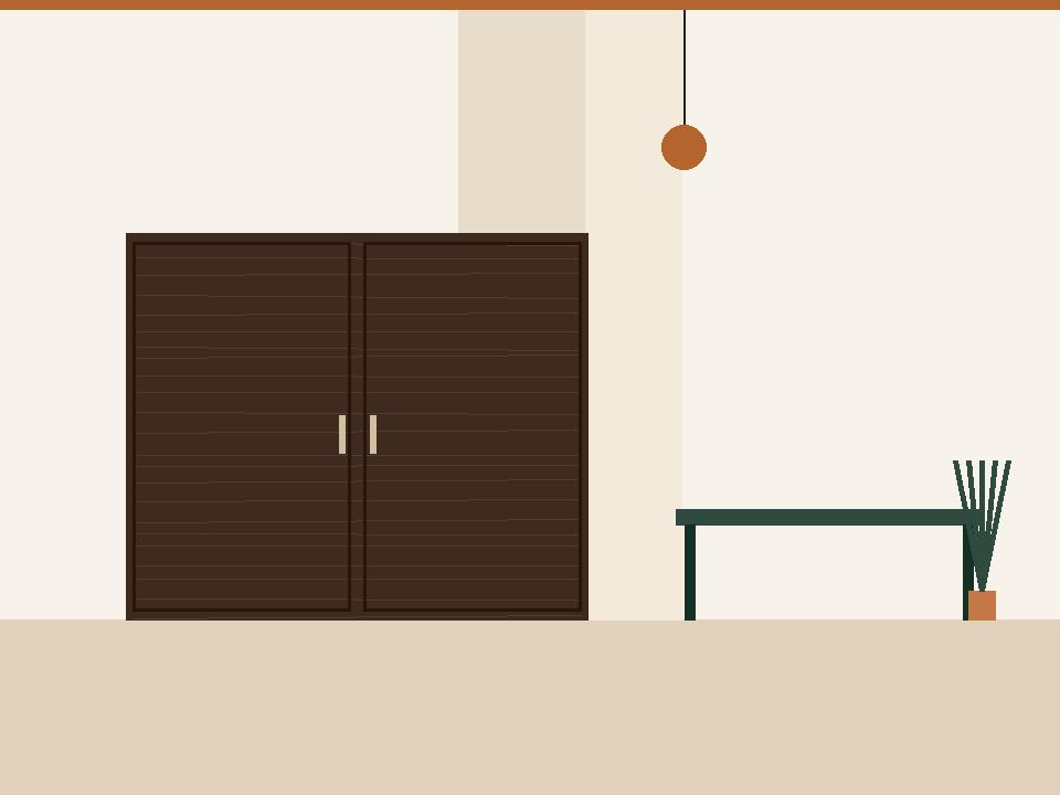Living room feature wall with suspended TV console in teak