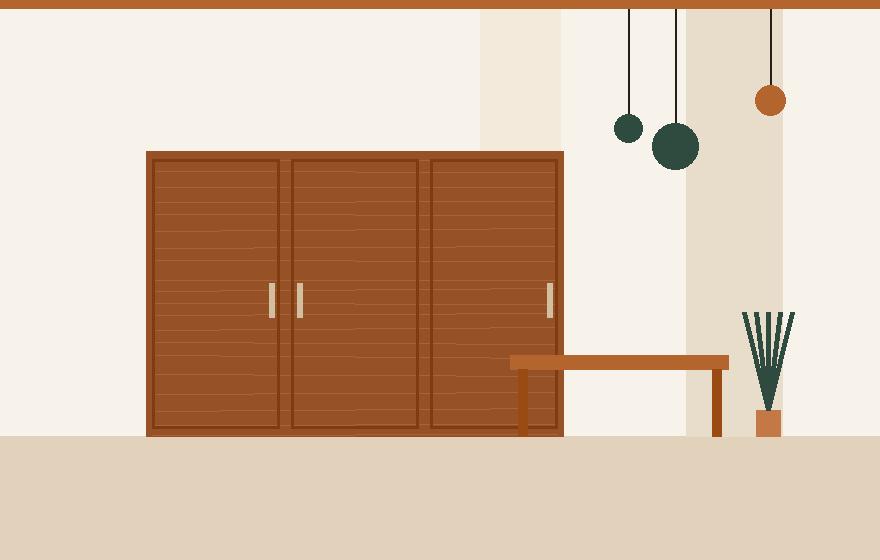Cabinet door finish samples spread across a workbench